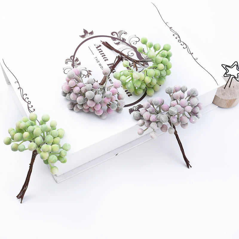 6PCS Artificial Plants Cheap Vases for Home Decoration Accessories Diy Gifts Box Scrapbooking Wedding Decorative Flowers Wreaths