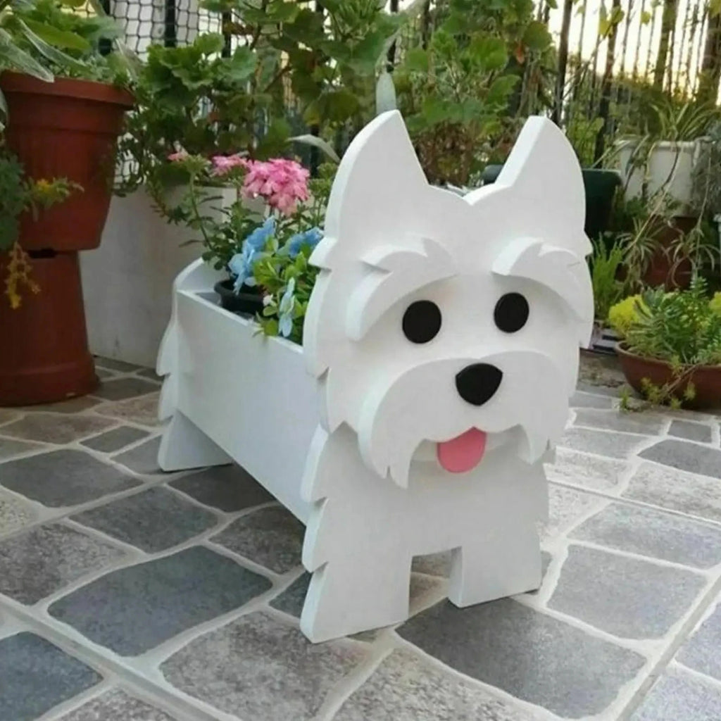 Cute Animal DIY Flower Planter PVC Pet Dog Potted Garden Yard Decoration Plant Container Holder Decor Garden Flower Pots  Orname