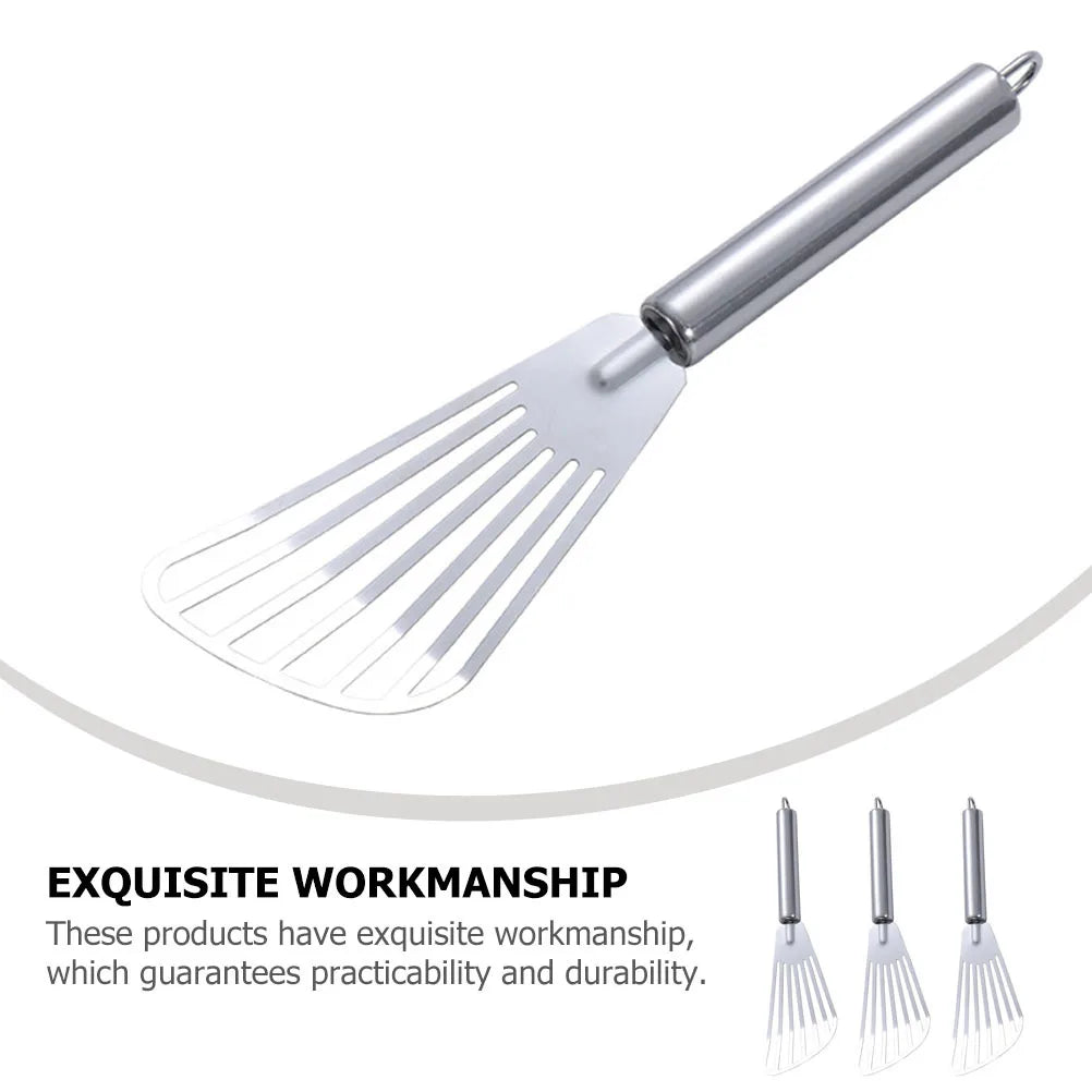 3Pcs Stainless Steel Cooking Spatulas Versatile Kitchen Tool for Steak Fish Bbq Pancakes Practical Home Accessories