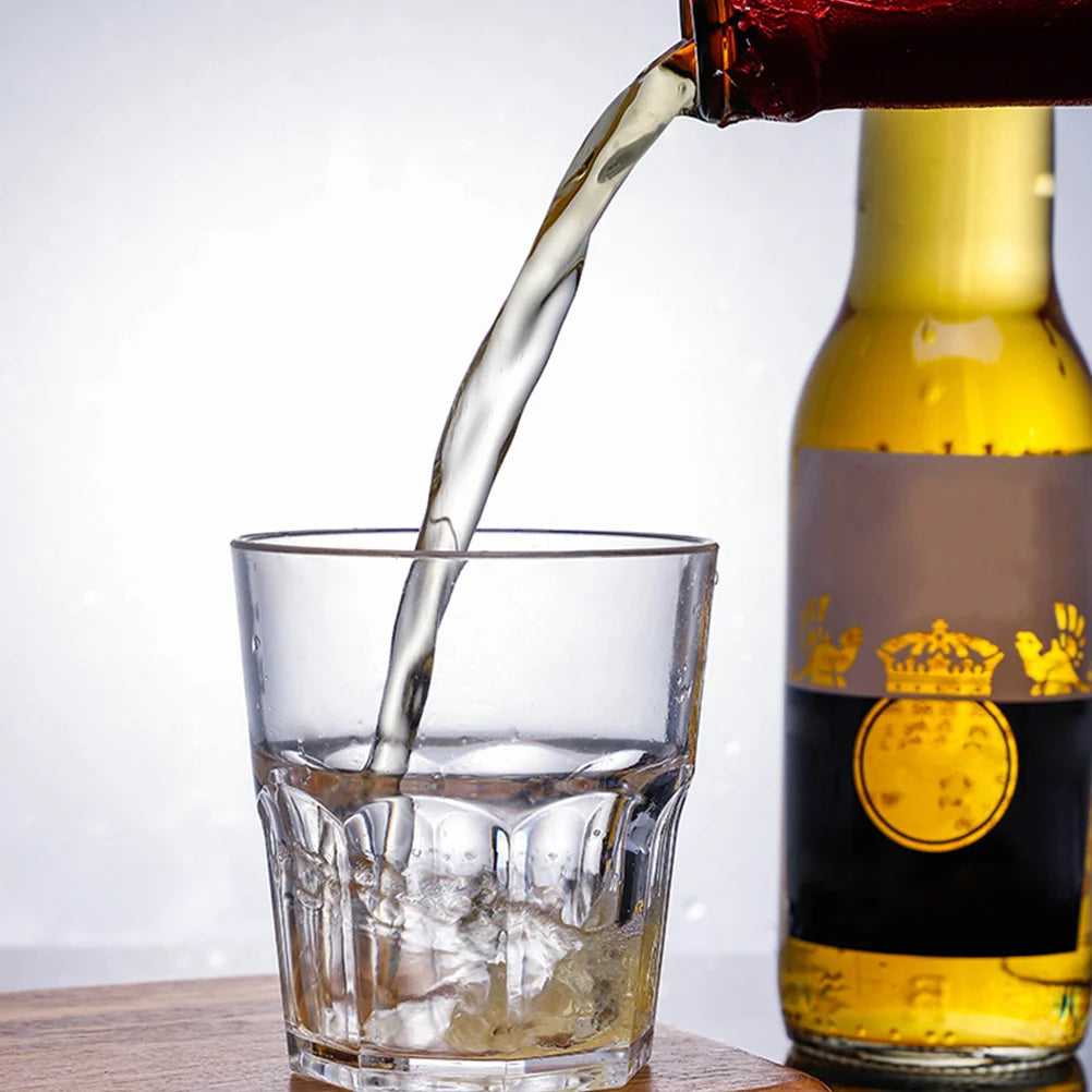 6 Pcs Unbreakable Spirits Cups Acrylic Whiskey Glasses Clear Cocktail Tumblers Beer Mugs Wine Glass Drinking Vessel Bar