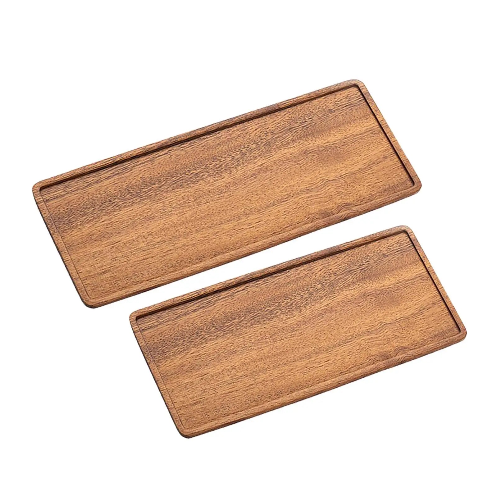 Walnut Rustic Large Serving Tray Rectangle Breakfast Drink Coffee Tea Party