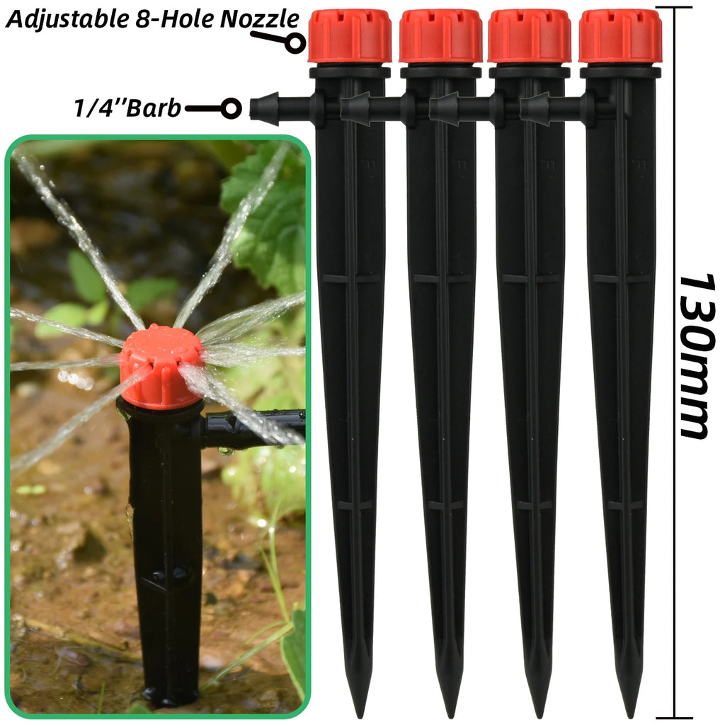 KESLA 1/4'' Hose Garden Micro Drip Irrigation Automatic Watering System Kit 13CM Sprinkler for Pot Flowers Vegetables Greenhouse