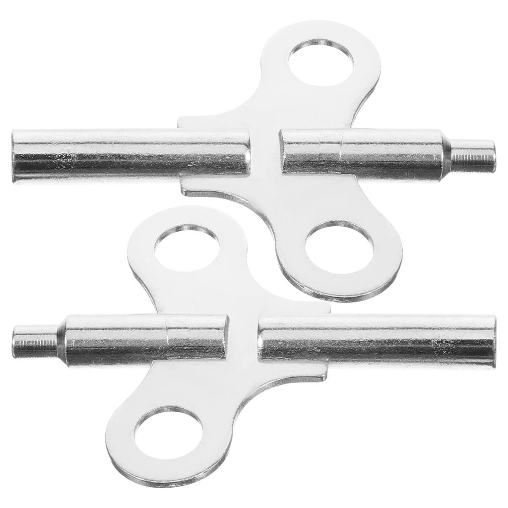 2pcs Clock Winding Key Steel For Wall Grandfather Desk Clocks Timeclock Keys Repair Kit Mechanical Parts Accessories