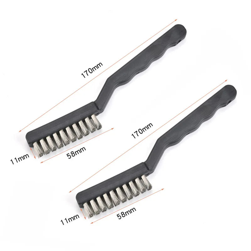 2pcs Wire Brushes Wire Brush and Copper Brush Stainless Rust Scrub Remove Cleaning Tools Mechanical Parts Cleaning Accessories