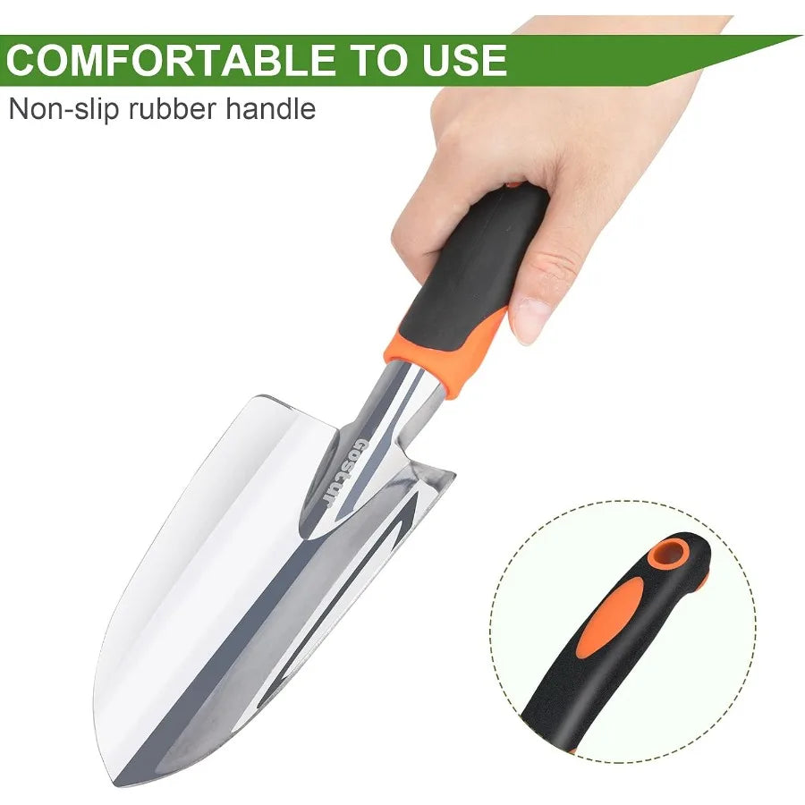 Garden Tool Set 3PCS Sturdy Gardening Hand Tools Kit Trowel Shovel Transplanter Sharp Bypass Pruning Shears Scissors Clippers C