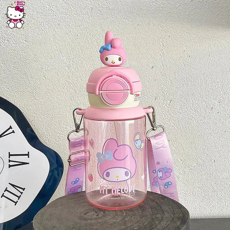 Sanrio Children's Summer Drink Water Bottle Girls Outdoors Portable Kettle Birthday Gift Cute Kulomi Food Grade Plastic Cup