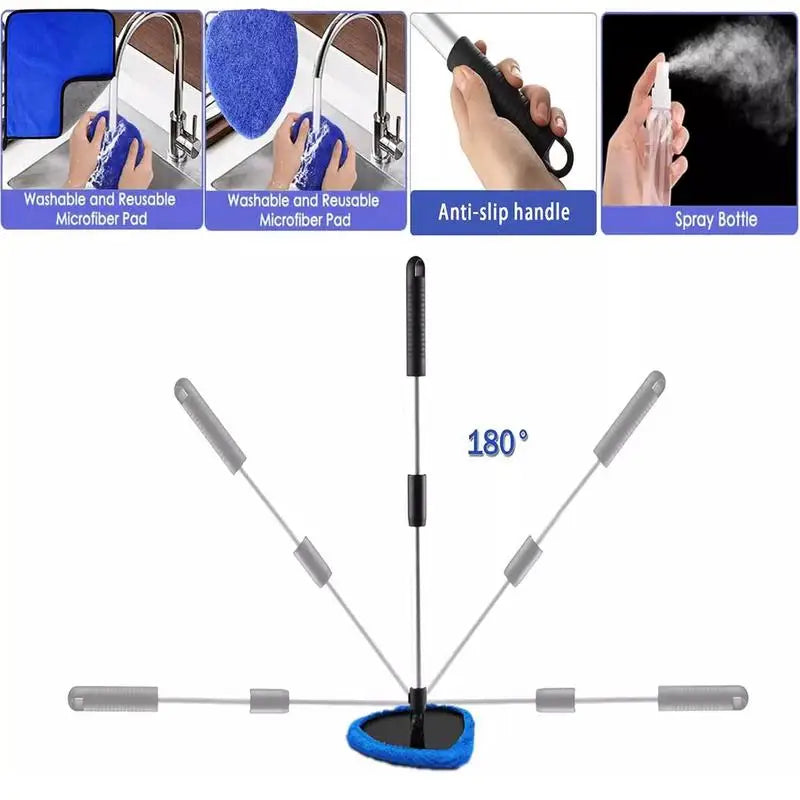 Windshield Brush Car And Home Window Cleaner Scalable Brush Auto Glass Cleaner Inside Outside Window Wiper For Bathroom Doors