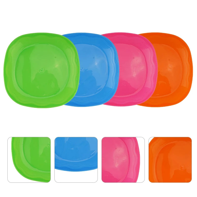 6Pcs Plastic Dinner Plate Dessert Plate Reusable Suitable For Picnic Kitchen Dishwasher Safe Dinner Plate For Home Parties