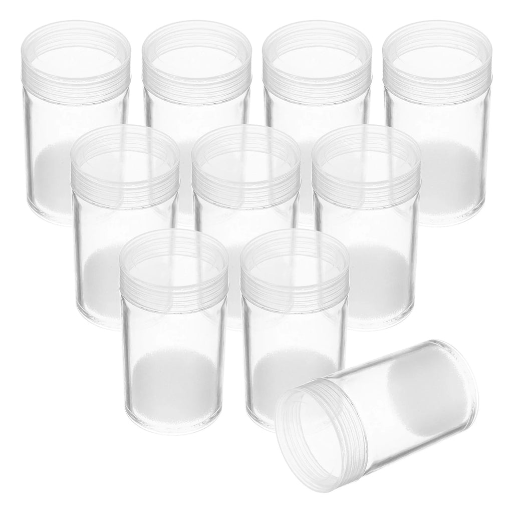 10pcs Coin Storage Bucket Clear Packing Tube Airtight Protection Organizer Collectors Coins Boxes Plastic Round Holders