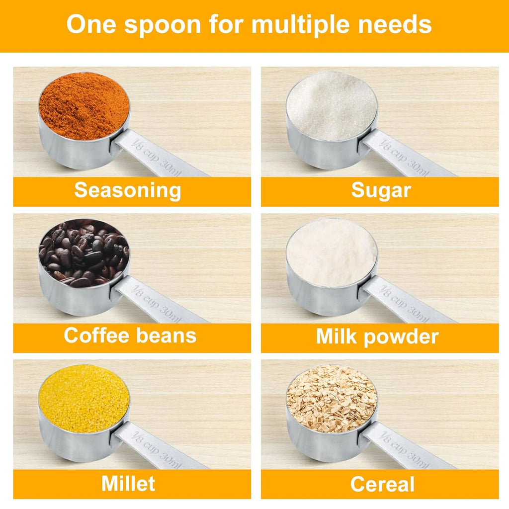 30ml Measuring Cup Stainless Steel Coffee Scoop with Silicone Handle Coffee Spoon Measuring Tools Kitchen Gadgets for Cooking