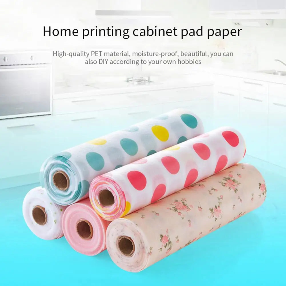 1 Roll Reusable Drawer Mat Cabinet Cupboard Drawer Liner Pad Moisture-proof Waterproof Non-Slip Kitchen Table Shelf Liner Pad