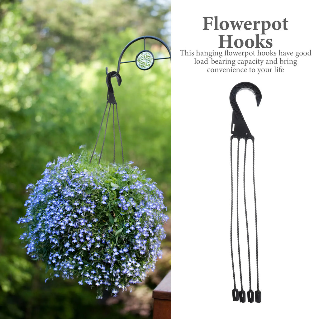 5pcs Plastic Plant Hanging Basket Hooks Hanging Planter Holder multiuse Flower Pot Hangers Garden Basket Hanging Chains 4 Hooks