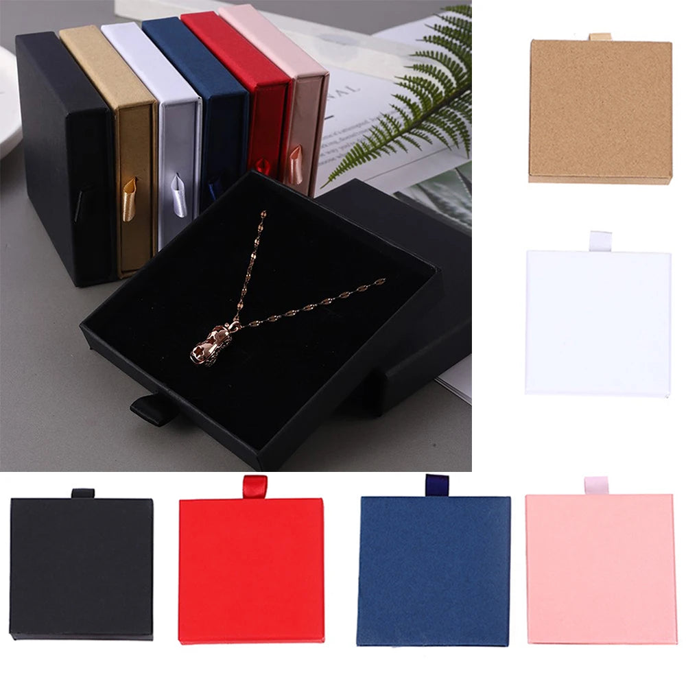 Drawer Jewelry Box For Ring Earring Necklace Bracelet Organizers Storage Cardboard Gift Boxes With Sponge Inside Packaging Boxes