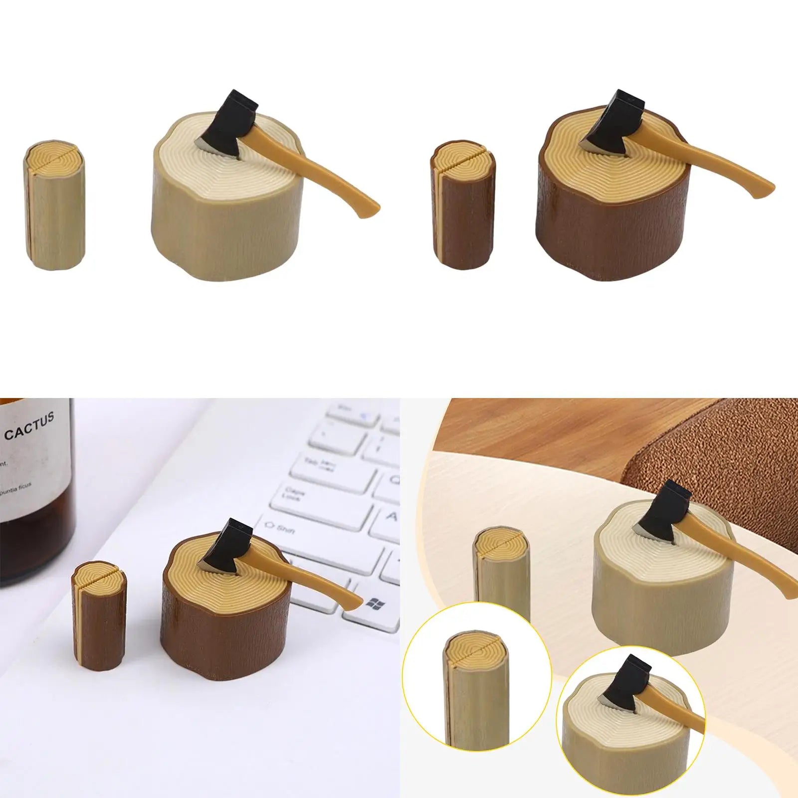 1:12 Axe and Wooden Stake Set Micro Landscape Mixed Model Supplies Mini Garden