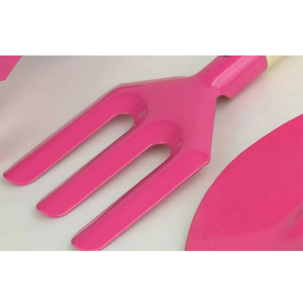 Children Gardening Tools Kids Watering Can Shovel Wooden Handle Safe Cartoon Design Planting Garden Tool Set