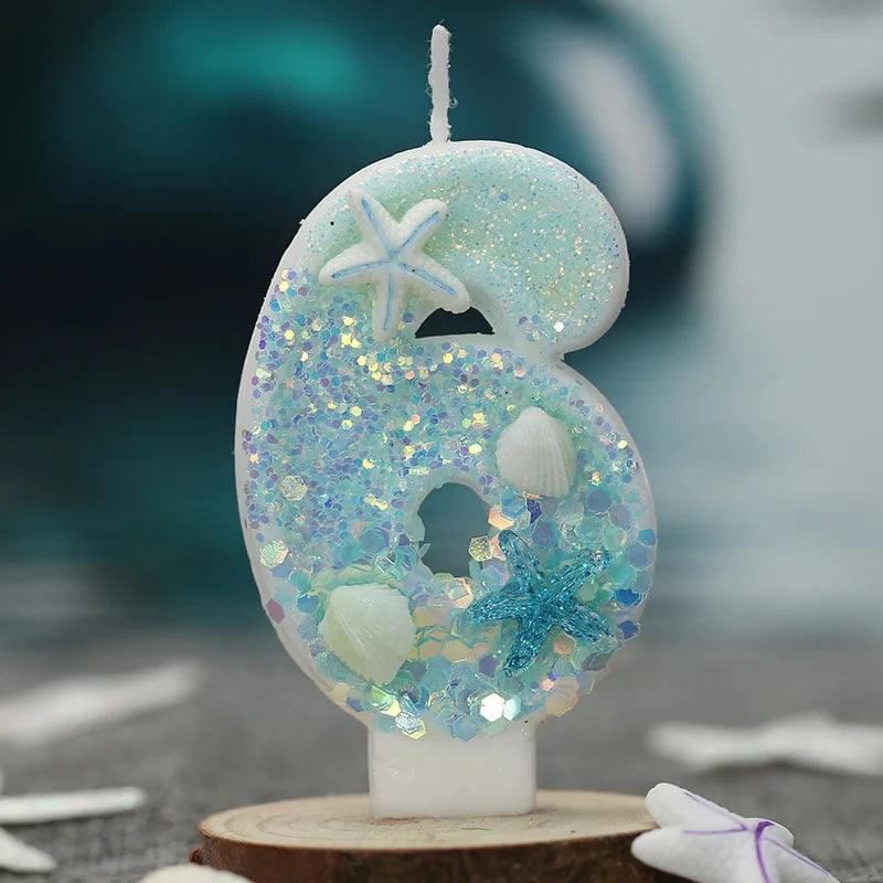 Digital candle ocean beach starfish creative birthday party decoration