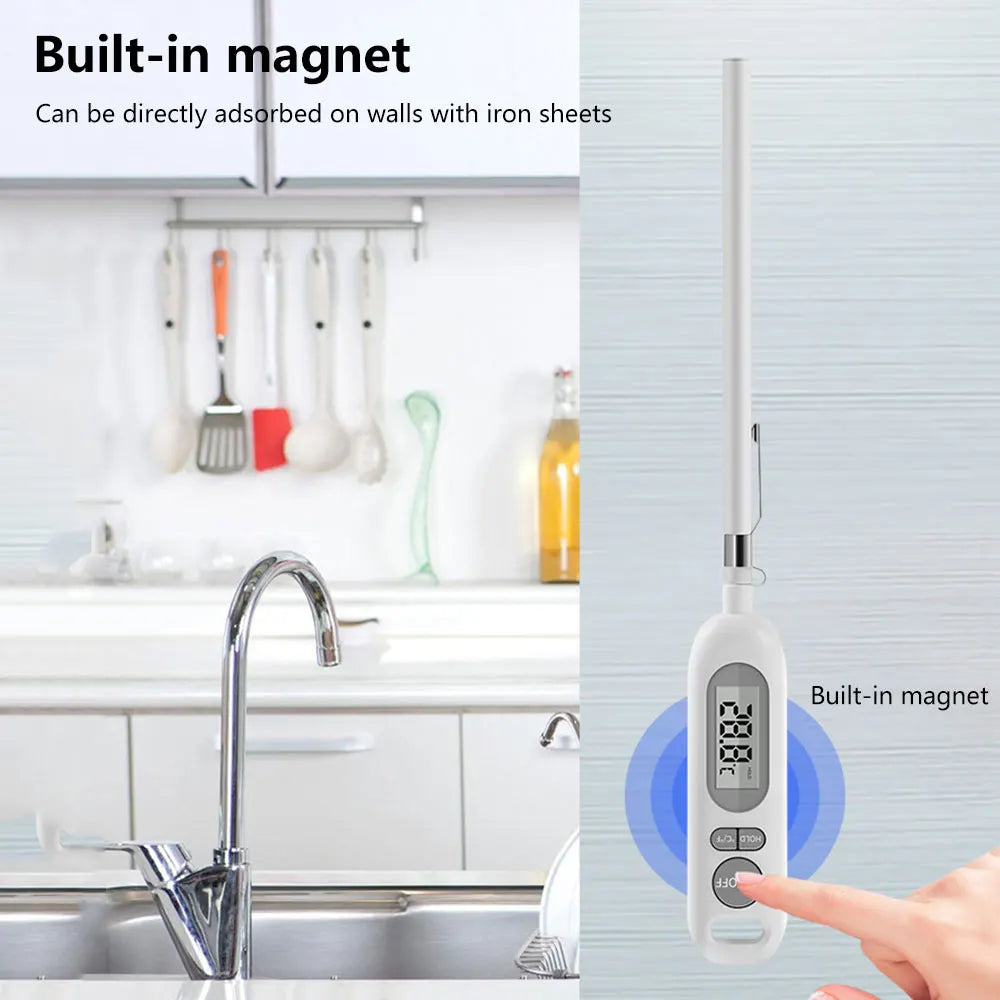 Digital Meat Thermometer BBQ Food Thermometer Kitchen Cooking 304 Stainless Steel Probe Milk Oil Liquid Oven Temperaure Tool