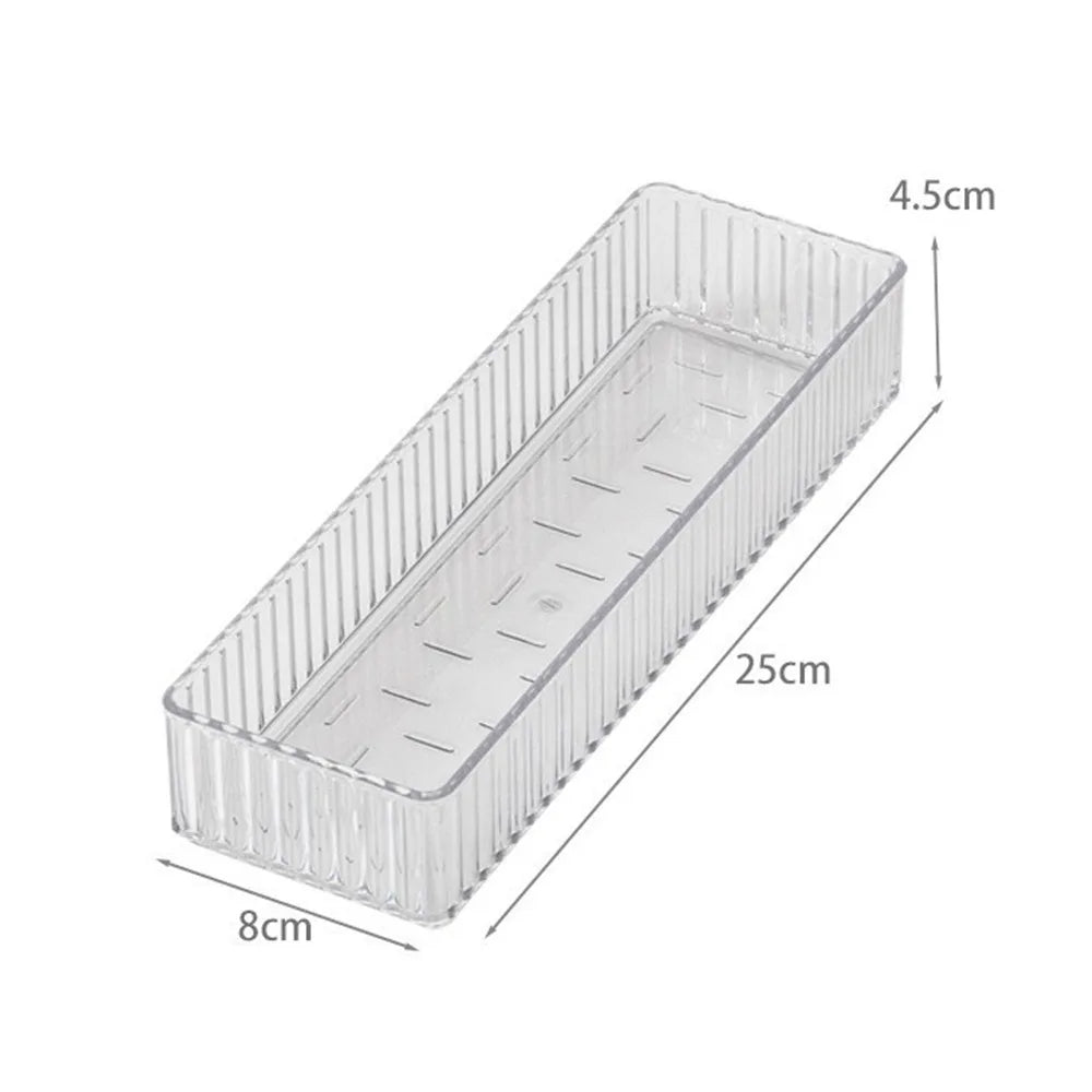 High Quality S/M/L/XL Desk Drawer Organizers Rectangle Transparent Storage Box Plastic Unlimited Makeup Organizer Home Office