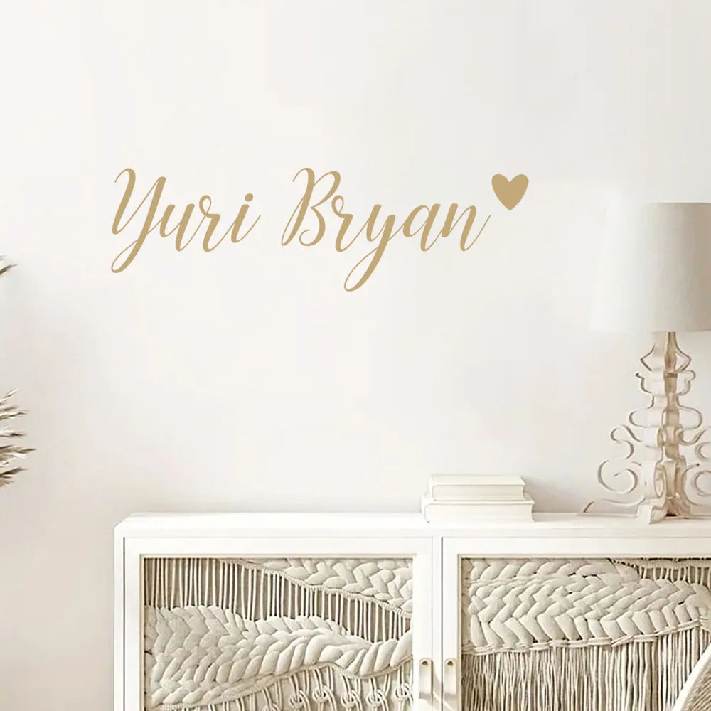 1pc Creative Customized Name Love Style Art Decor Wallpaper Wall Sticker Removable Wall Stickers Diy Wallpaper for Living Room D