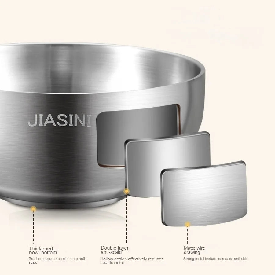 Stainless Steel Noodle Bowl Household High-Grade  Instant Good-looking Soup Bowl Korean Style Large Rice Salad Bowl