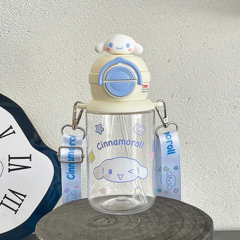 Sanrio Children's Summer Drink Water Bottle Girls Outdoors Portable Kettle Birthday Gift Cute Kulomi Food Grade Plastic Cup