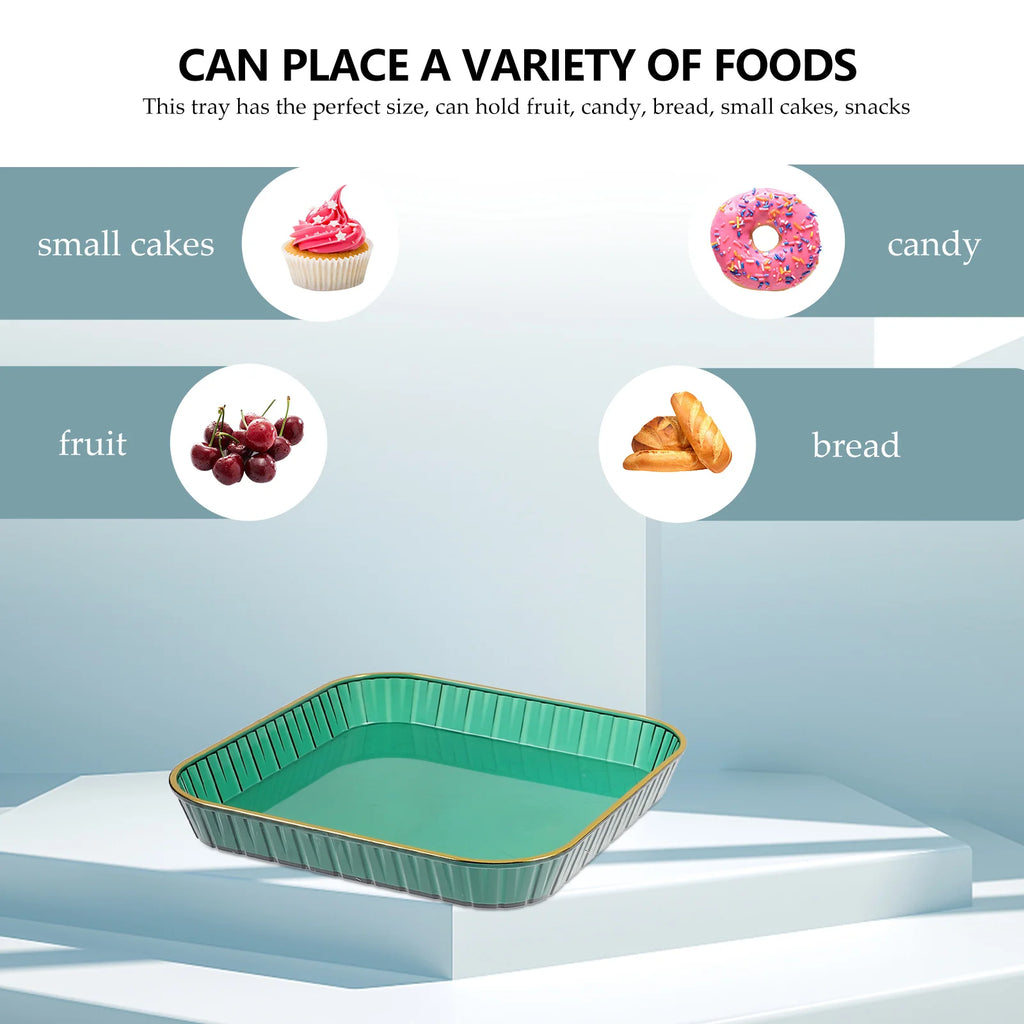 2 Pcs PET Material Fruit Snack Tray Elegant Serving Platters Dessert Container Party Candy Holder Thick Texture Smooth
