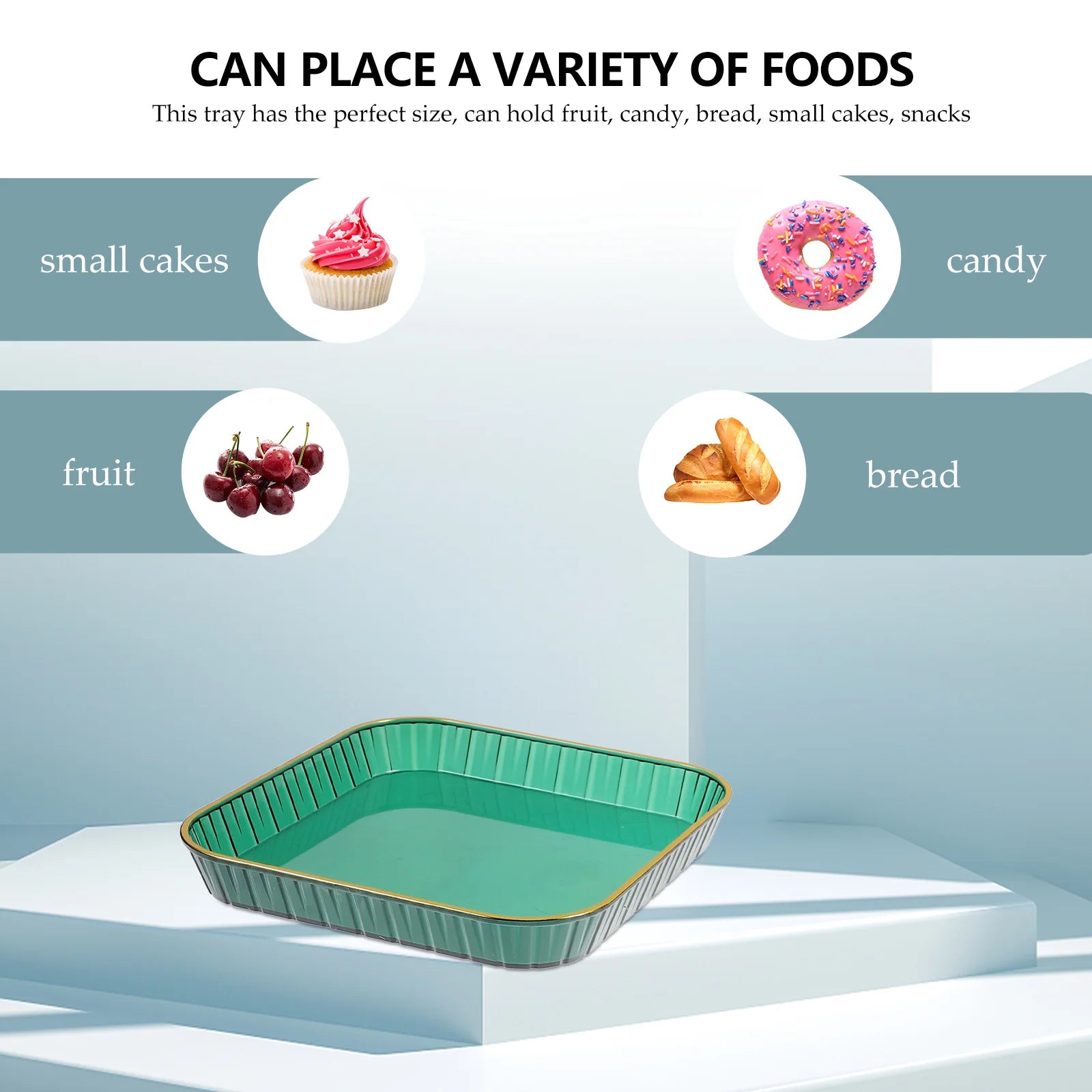 2 Pcs PET Material Fruit Snack Tray Elegant Serving Platters Dessert Container Party Candy Holder Thick Texture Smooth