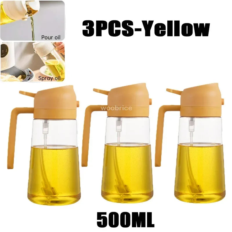 2in1 Oils Sprayer Olive Oil Spray Plastic Bottle Vinegar Dispenser Kitchen Oil Diffuser Accessories Camping Baking Pic
