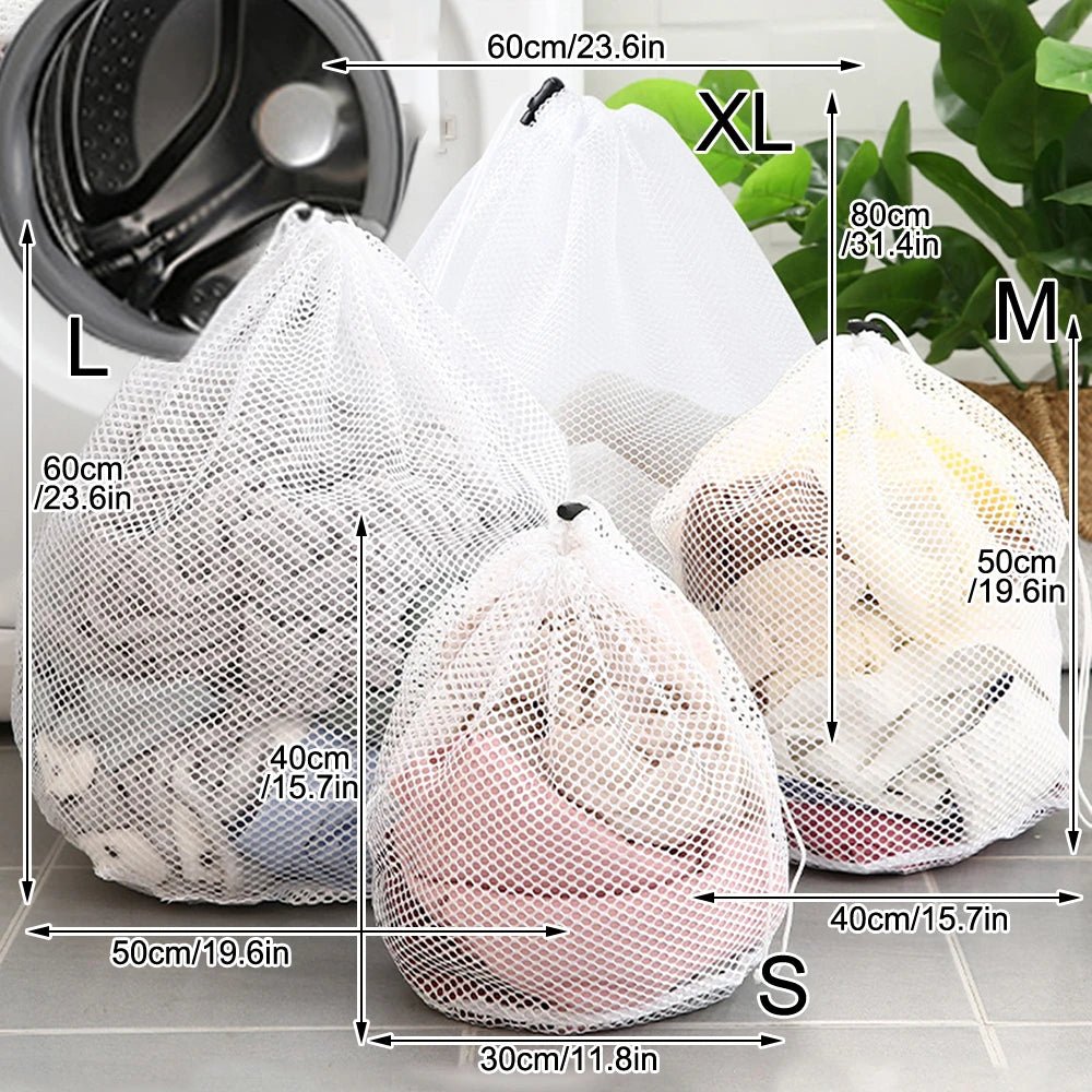 1/3PCS Mesh Laundry Bag - Machine Washable Drawstring Design Travel Wash Bag for Blouses, Hosiery, Stockings, and Underwear