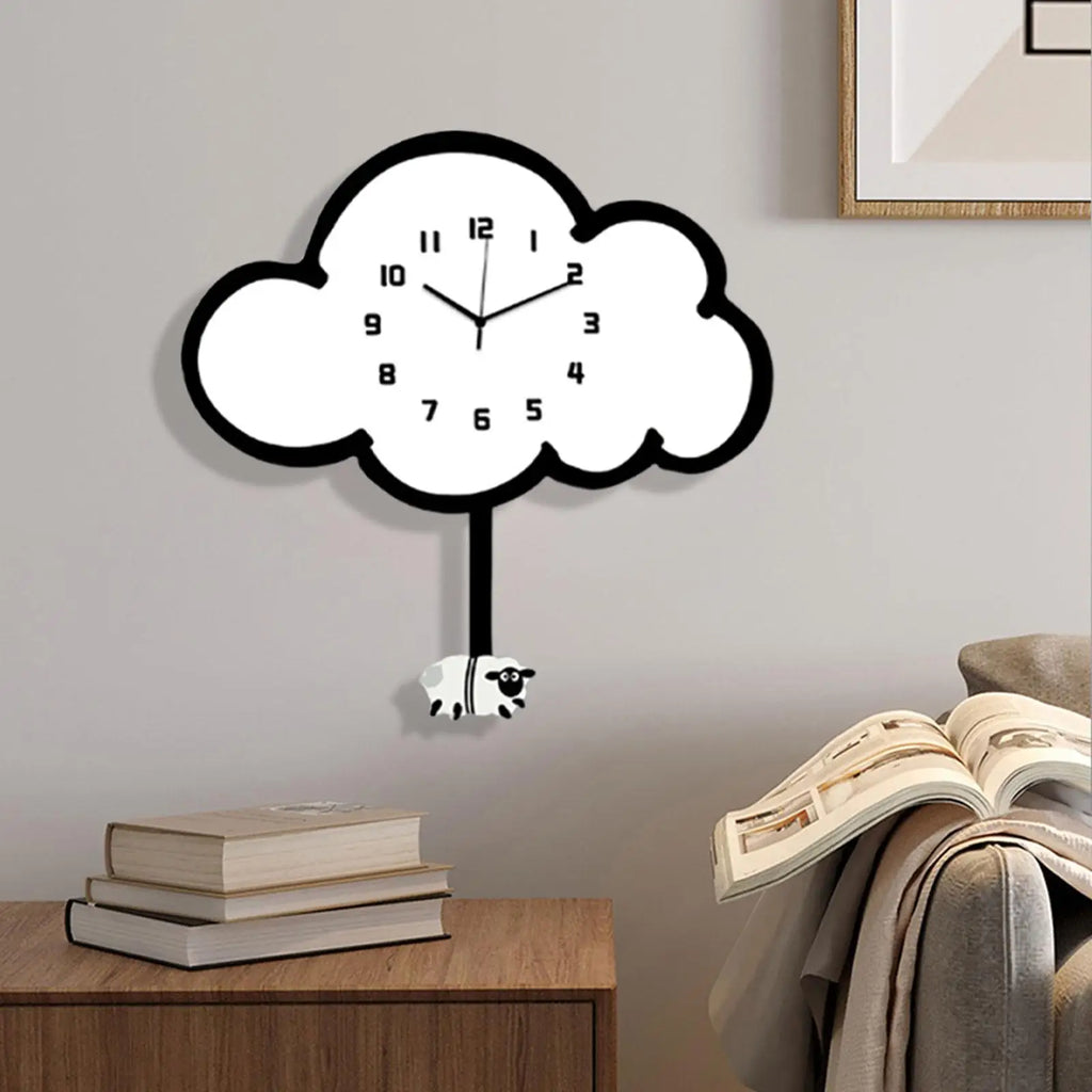 Cloud Wall Hanging Clock Wall Ornament for Dining Room Indoor Living Room