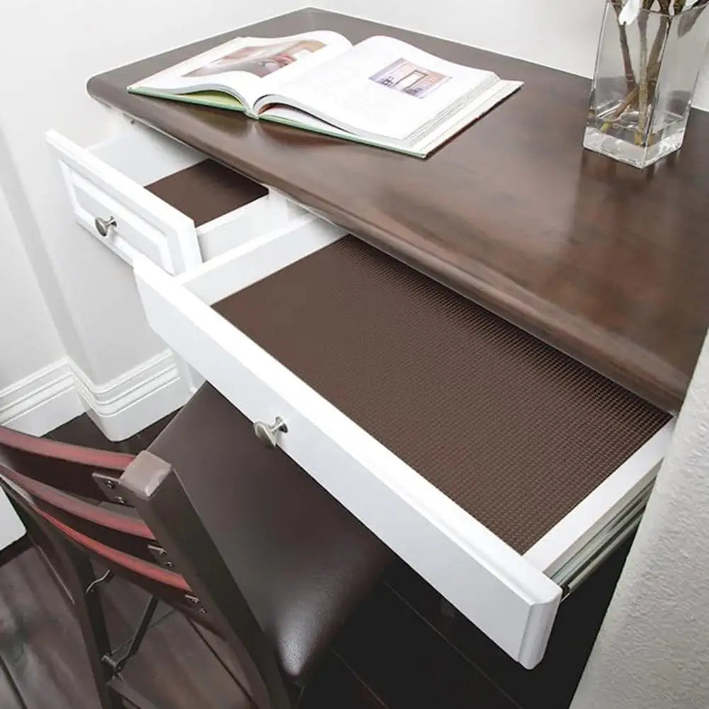 PVC Kitchen Shelf Liner Table Mat Drawers Cabinet Shelf Liners Cupboard Placemat Non-slip Wardrobe Shelves Gridding Liner Mat