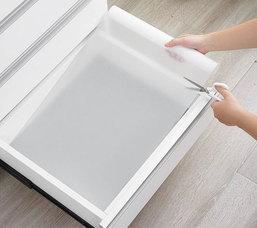 30/60cm 1.5/5M Drawer Mat Shelf Cover Liners Non Slip Waterproof Closet Placemat Table Pad Cabinet Oil-proof Liners Non-Adhesive