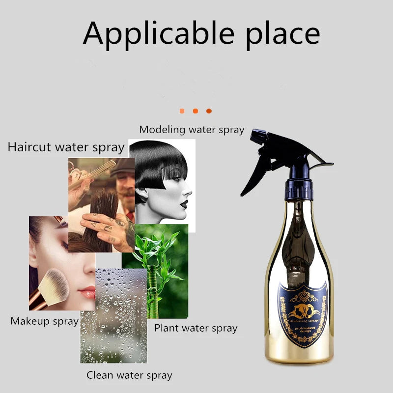 550/500ML Hairdressing Fine Mist Spray Bottle Salon Barber Tools Water Sprayer Barber Professional Electroplating Watering Can