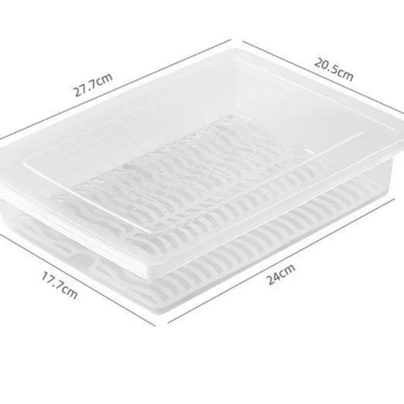 Airtight Food Storage Containers Set - Refrigerator Safe, Stackable, Detachable Drain Tray for Fresh Seafood, Fruits, Vegetables