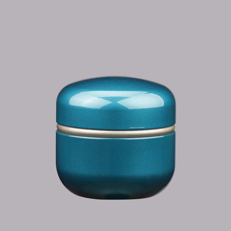 50g Electroplated Tinplate Tea Storage Tin - Airtight Metal Canister for Coffee/Candy/Spices,Refillable Empty Container with Lid