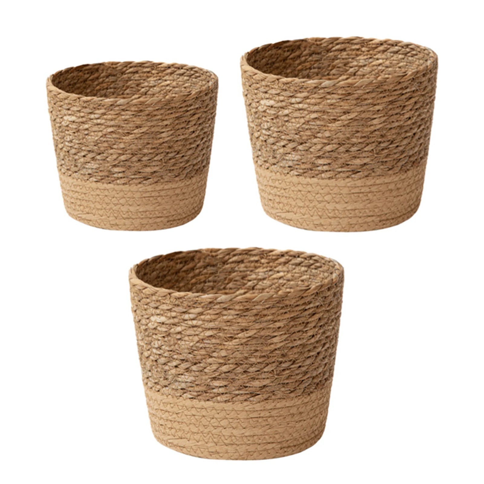 Straw Weaving Flower Plant Pot Wicker Basket Rattan Flower pot Storage Basket Garden Handmade Woven Planter Pots For Plants