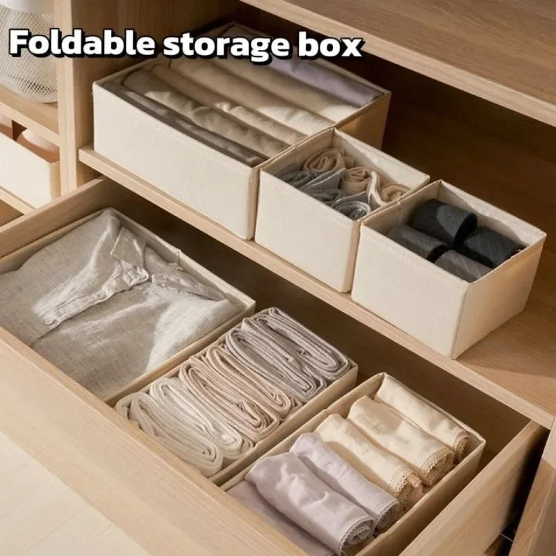 Drawer Organizers Foldable Clothes Dresser Organizer Bins Fabric Closet and Storage Drawer Dividers for Clothing Socks Belts