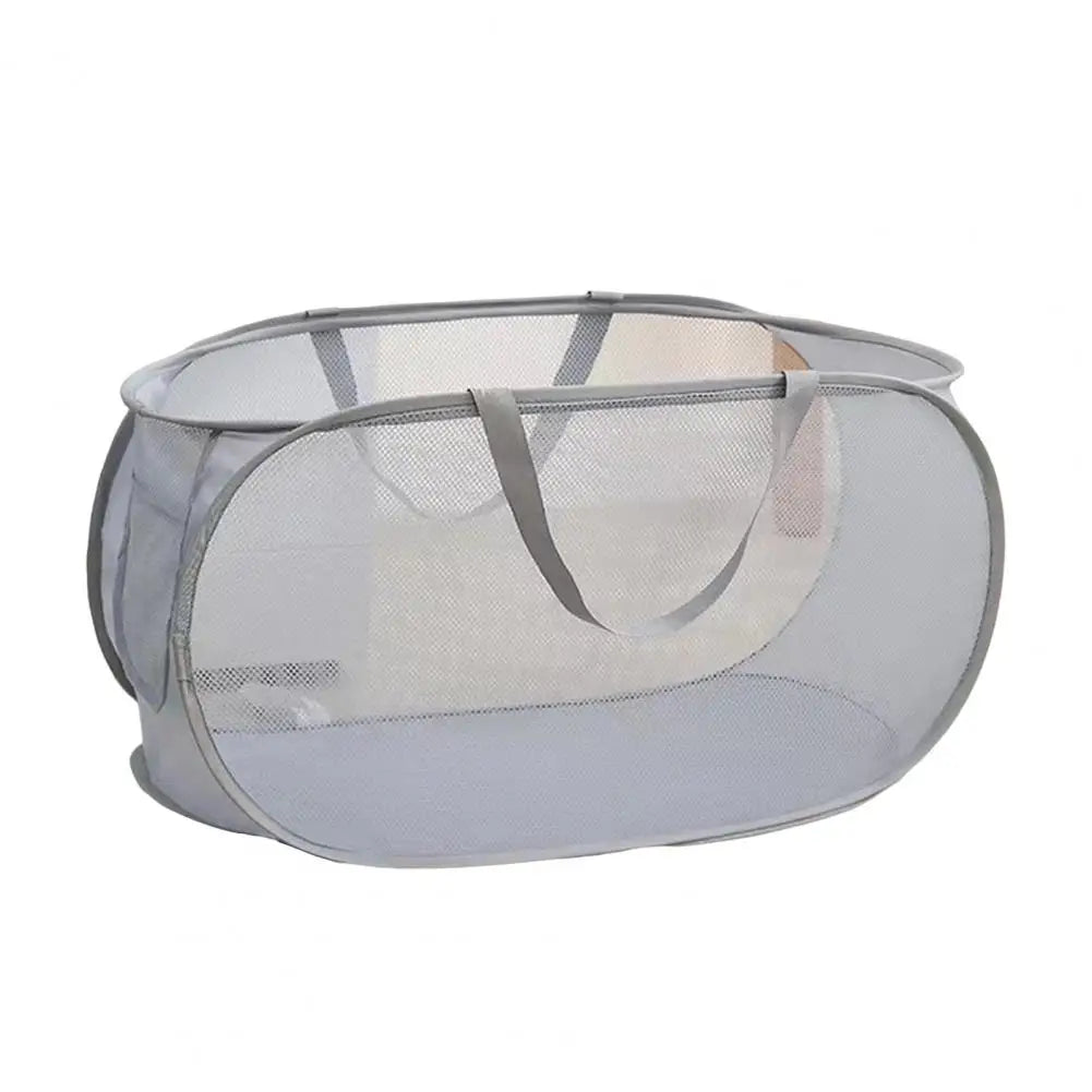 Foldable Laundry Basket with Handle Cloth Mesh Dirty Clothes Hamper Storage Basket Toy Storage Laundry Organizers Storage Pouch