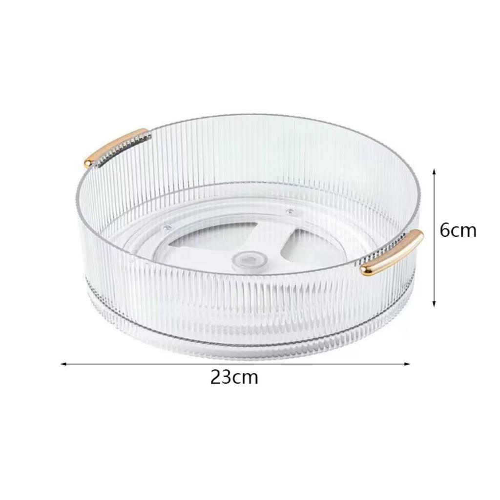 360-degree Rotating Plastic Storage Tray, Cosmetic Storage Box, Makeup Organizer, Storage Basket, Kitchen Organizer, Serving Tra