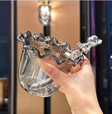 Glass bowl bow salad bowl dessert bowl glass cup milk soybean milk oatmeal cup high temperature resistance