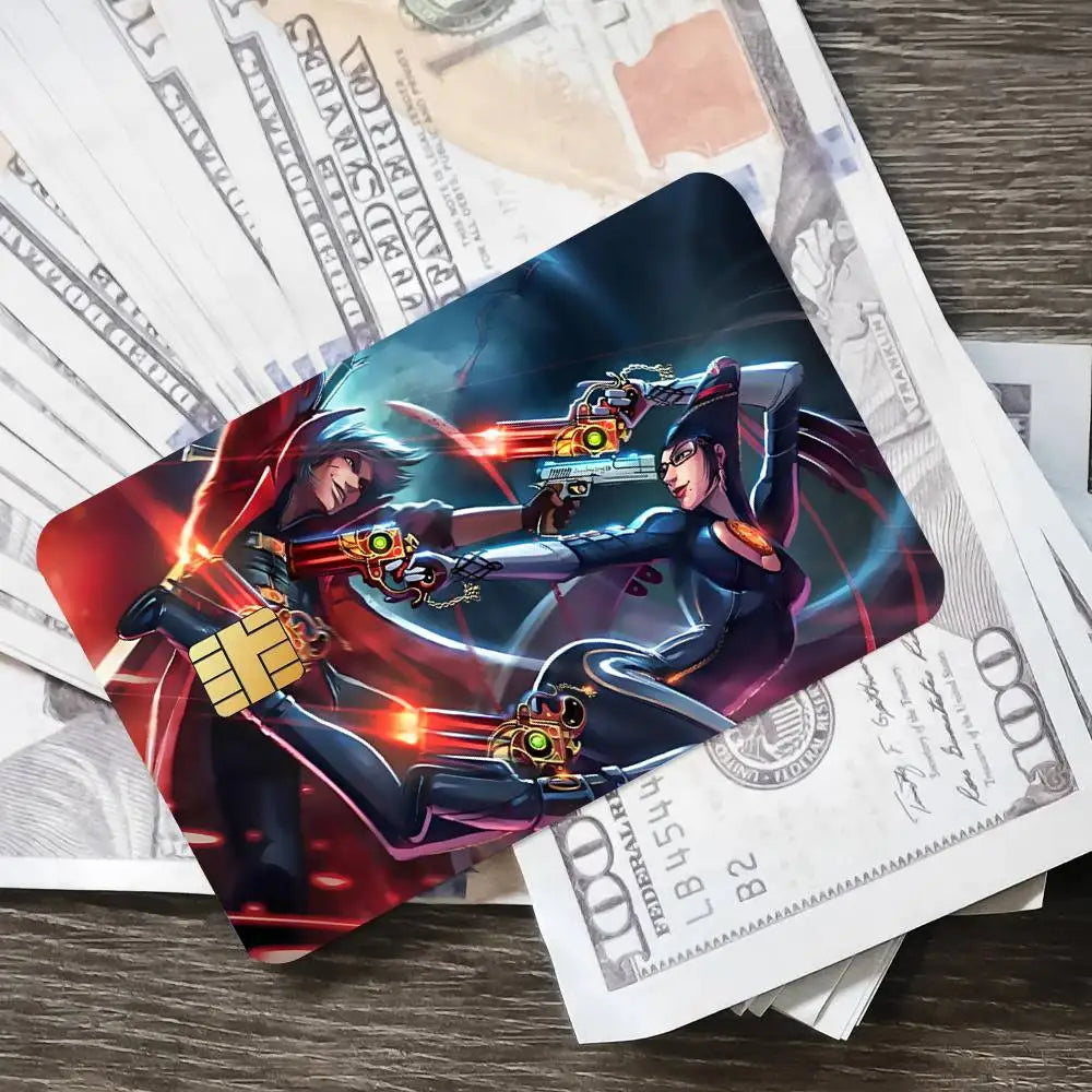 ANINME B-Bayonetta Poster Credit Skin Cover Card Stickers 4PCS Film Bus Pass Front Decoration Bank Debit Waterproof