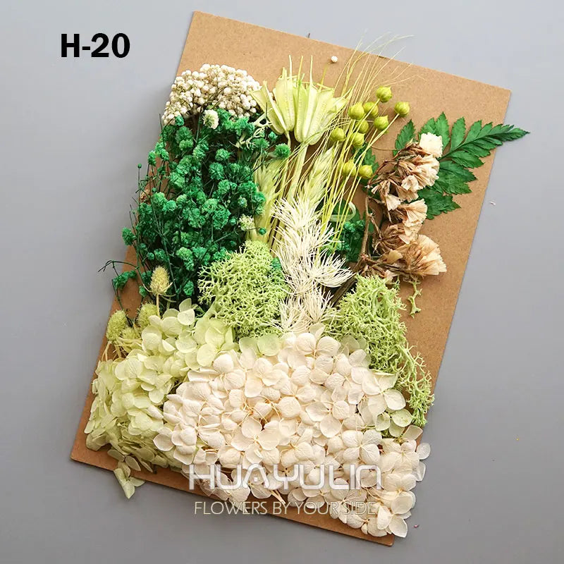 1 Pack Artificial Plants Dried Real Flowers Preserved Materials Epoxy Resin Candles DIY Floral Materials Hydrangea Set Flowers