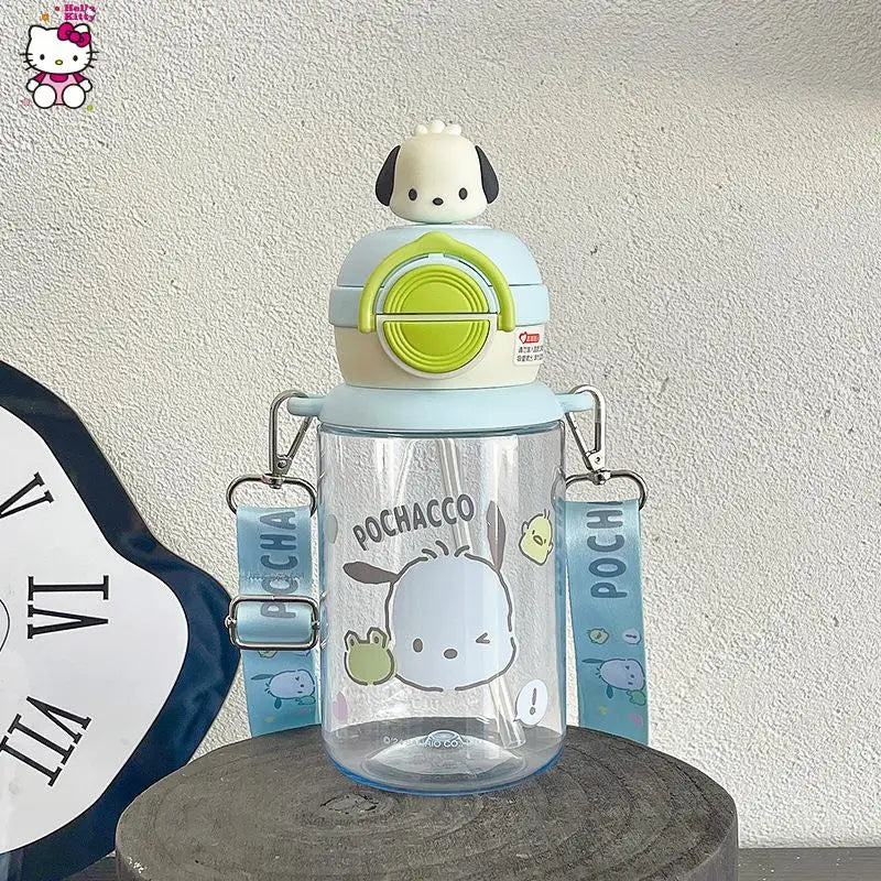 Sanrio Children's Summer Drink Water Bottle Girls Outdoors Portable Kettle Birthday Gift Cute Kulomi Food Grade Plastic Cup