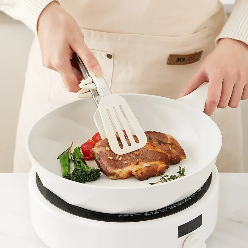 Kitchen Cooking Tools Non-Stick Kitchen Tongs Stainless Steel Handle Utensil Pizza Bread Steak Clip Salad Serving BBQ Tongs