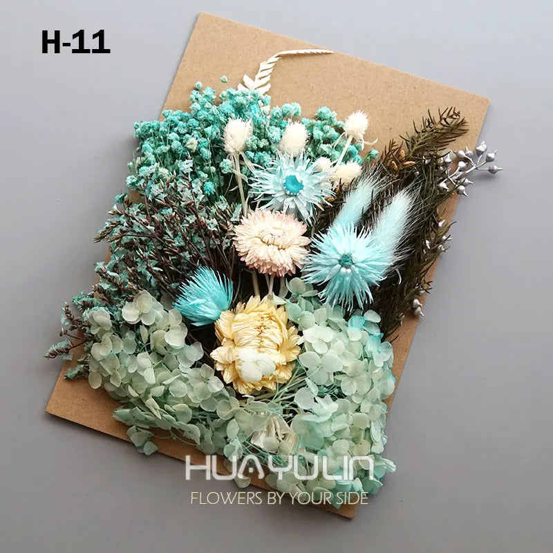 1 Pack Artificial Plants Dried Real Flowers Preserved Materials Epoxy Resin Candles DIY Floral Materials Hydrangea Set Flowers