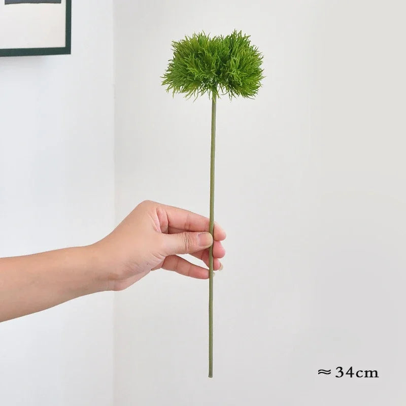 34CM Green Hairball Green Stone Bamboo Artificial Green Plant Simple Modern Home Decoration Flower Arrangement Ornament