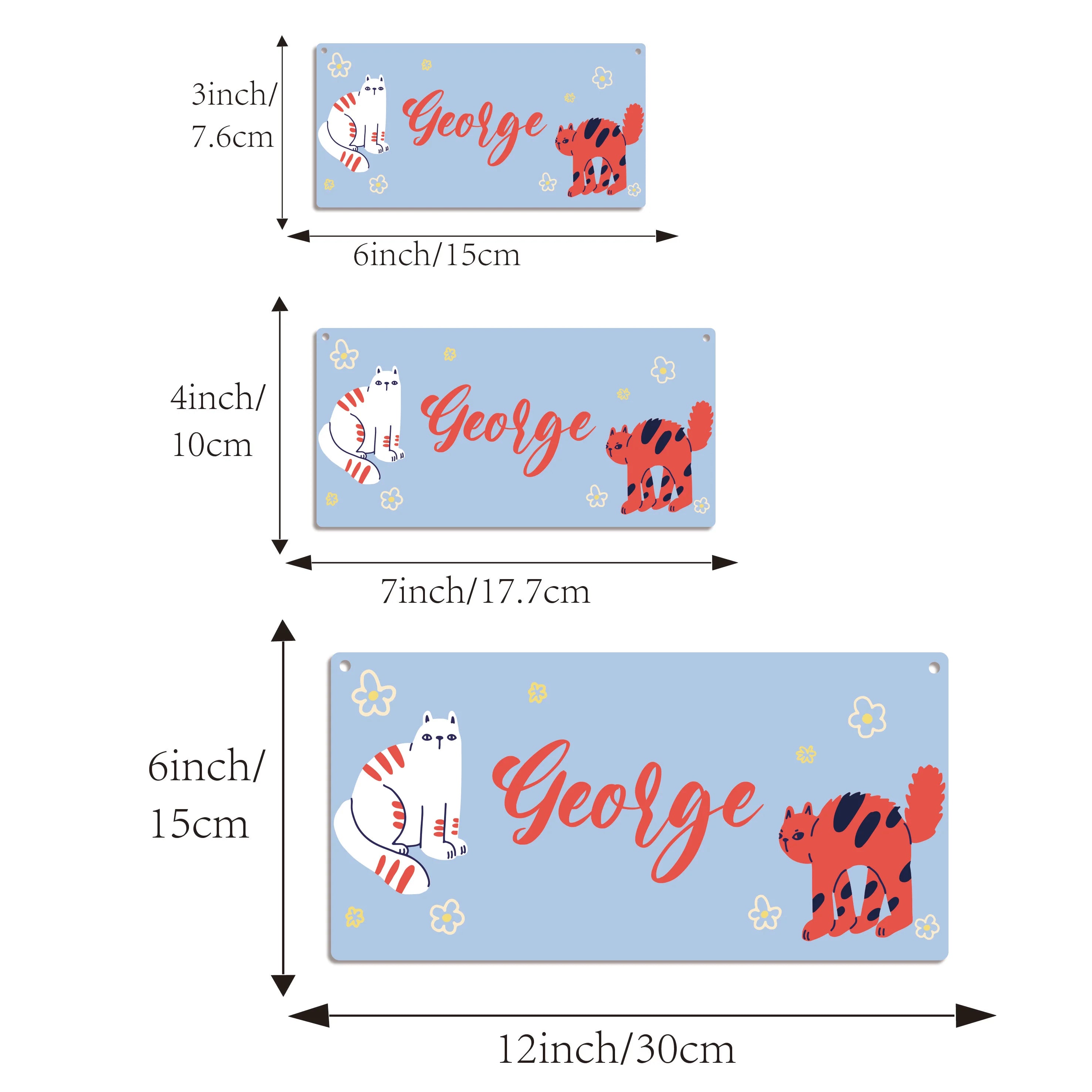 1 pc cute cat Customized Name Hanging Plaque Garden Plaque Wall Art Decor For Bedroom Decor