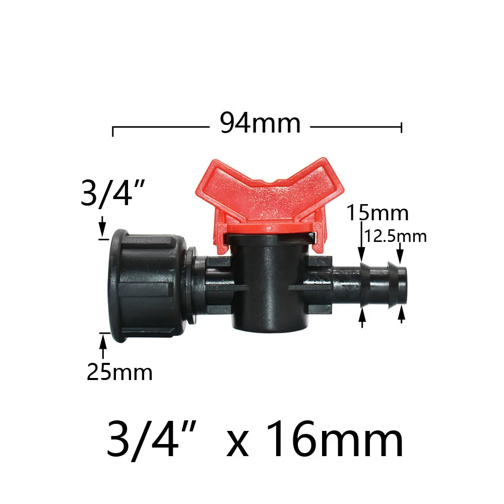 Miniature Plastic Shut Off Coupling Valve Connectors for 4/7 8/11 10/16/20/25mm Hose Garden Water Irrigation Pipe Adaptor Barb