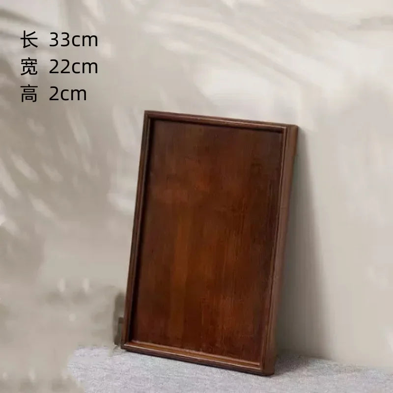 Wooden Bamboo Tray - Rectangular Serving Platter for Home & BBQ | Portable Tray for Bread & Pastries | Eco-Friendly Dining Plate