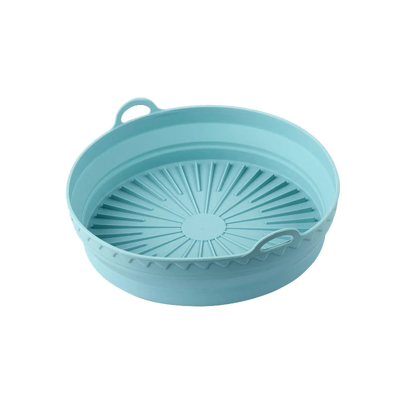 1Pcs Silicone Air Fryer Oven Baking Tray Pizza Fried Chicken Basket Pad Air-fryer Pot Food Plate Reusable Airfryer Pan Liner